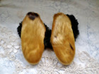 Gorgeous  Antique Inuit Eskimo Childrens Fur Slippers Yellow   Brown 6  Long