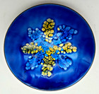 Vintage Kareka Enamel Over Copper 7 5  Round Dish Organic Design - Mcm - Signed