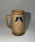 Vintage Small Stoneware Beer Stein Mug German Village Folk Scene