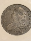 1824  1 Capped Bust Half Dollar Old Anacs Soapbox Vf20 O101 Very Nice For Grade 