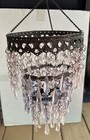 Vintage Hanging Basket Chandelier Acrylic Prism Style Tealight Candle Holder