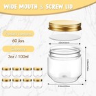60 Pcs 3 Oz Clear Plastic Jars With Lids Wide Mouth Mason Jars Mini Storage C   