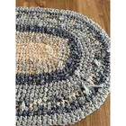 Blue Hand Crocheted Rag Rug