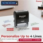 Promot Self Inking Custom Stamp - Up To 4 Lines Of Personalized Text  Customized