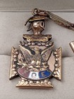 J f s s  Gold Filled Watch Chain W  Foe Fraternal Order Of Eagles Detailed Fob