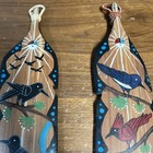 Native American Zuni Wall Hanging Art 1 Pair Birds Handmade Signed Wood Navajo