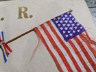 Gar Postcard With 30 Stars Silk Flag