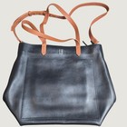 Madewell The Zip-top Medium Transport Tote Black Leather Gold Monogram Lb Ae189