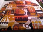 Vtg 50s Mid Century Mcm Superb Abstract Barkcloth Fabric Tablecloth 104 X 52 Nos