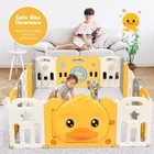 16-panel Foldable Baby Playpen Kids Yellow Duck Yard Activity Center W  Sound