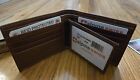 New Htf Alpine Swiss Mens Rfid Brown Leather Center Flip High Cap Bifold Wallet