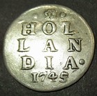 Rare Over Date 1745 44 Dutch Colonial New York Silver Lion Dime Hollandia