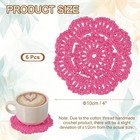 6pack Crochet Handmade Doilies 4  Placemats Lace Coasters Rose Red