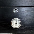 Black Wooden Cigar Humidor W  Glass Top  Lock   Built-in Hygrometer 12 x8 