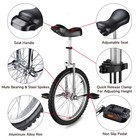 20 Inch Silver Unicycle Adjustable Height Leakproof Mountain Tire Cycling Sports
