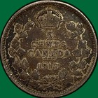 1917 Canada Five Cent Silver King George V Very Fine Vf Coin  50994