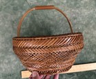 Antique Japanese Split Bamboo Basket Mint