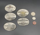 Set Of 5 Pennsylvania Licensed Driver Badge Pins 1915-1919 Chauffeur Taxi