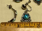 Vintage Native American Navajo Turquoise Sterling Silver Earrings 2 Pairs