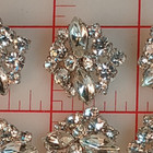 3 Vintage Rhinestone Czech Shank Buttons Round   Marquis Design 7 8  Cloudy  294