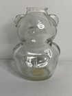 Vintage 1970 Anchor Hocking Teddy Bear Coin Bank Clear Glass Piggy Bank 6    Tall