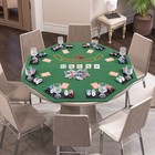 8-player Portable Poker Table Top W cup Holders   Chip Trays Carrying Bag Green