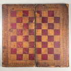 Antique 1850s Famous Paul Morphy Chess Champion Wood Book Checkerboard Folk Art