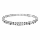 2 Line Diamond Rhinestone Anklet Stretch Crystal Bracelet Women Gift New