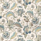 Jacobean P Kaufmann French Blue Floral Custom Valance Rod Pocket 49 x 14  Lined
