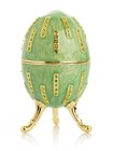 Keren Kopal Egg With Flowers Trinket Box Decorated With Austrian Crystals