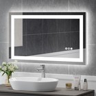 40x24in Led Bathroom Mirror Dimmable 3 Colors Anti-fog Wall Vanity Makeup Mirror