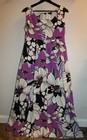 Vtg Aloha Hawaiian Originals Mod Psychedelic Floral Print Purple Cotton Dress M