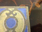 Antique Arts   Crafts Tile W  Blue   Yellow Green Decoration