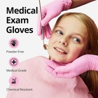 Medical Rose Pink Nitrile Exam Gloves Powder   Latex Free - Fast Ship