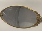 Vintage Hollywood Regency Globe Gold Colored Vanity Mirror Tray Floral