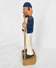 10  Vintage Nordic Hand-carved Wooden Sailor Harpooner Folk Art Figurine C 1940s