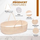 Baby Moses Basket Set Of 4 Pieces Waterproof Pad Cover Caddy Diaper Organizer
