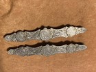 Vintage Alpaca Mexico Scalloped Etched Metal Bars Halter Bridle Set Of 2