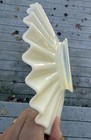 Antique Milk Opalescent Glass Petticoat Lamp Shade 4    Fitter