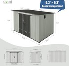 Domi 6 x9  Resin Storage Shed plastic Garden Shed W lockable Door   Sloping Roof