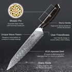 Japanese 8inch Bread Knife Vg10 Damascus Steel Kitchen Knife With Ebony Handle