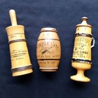 Antique Wooden German Wood Needle Case Lot Churn  Barrel  Beer Stein C1860
