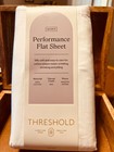 Queen 400 Thread Count Flat Sheet Sateen White 100  Cotton - Threshold