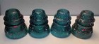 Vintage Hemingray 42  Glass Insulators W Glow In The Dark Stars Set Of Four Wow