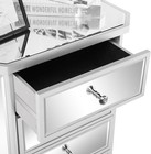 Mirrored Dresser With 5 Glass Drawers Silver For Bedroom Living Room
