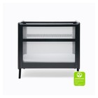 Halo Black Wood Baby Mini Crib With Breathable Mesh Walls