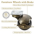 Jgjc Casters Set Of 4  Antique Brass Caster With Brake  2 Inch