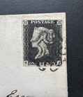 Great Britain Qv 1d Black Plate 1b On Cover To Glasgow  From Aberdeen 