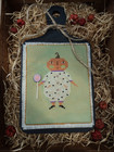 Not Forgotten Farm Sprout Finished Cross Stitch Halloween Pumpkin Lollipop Cute