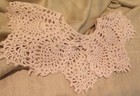 Vintage Crochet Collar Handmade Floral Design Scalloped Edge